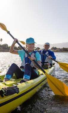 two people kayaking