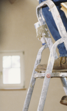 legs of someone on a ladder