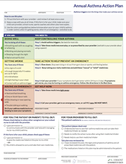 Annual asthma action plan