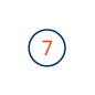 A blue circle with the number 7 inside.