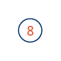 A blue circle with the number 8 inside.