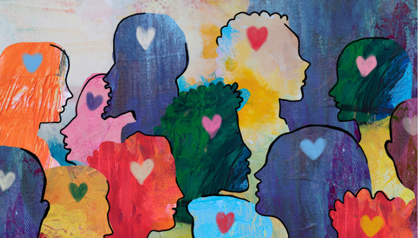 Drawings of diverse people