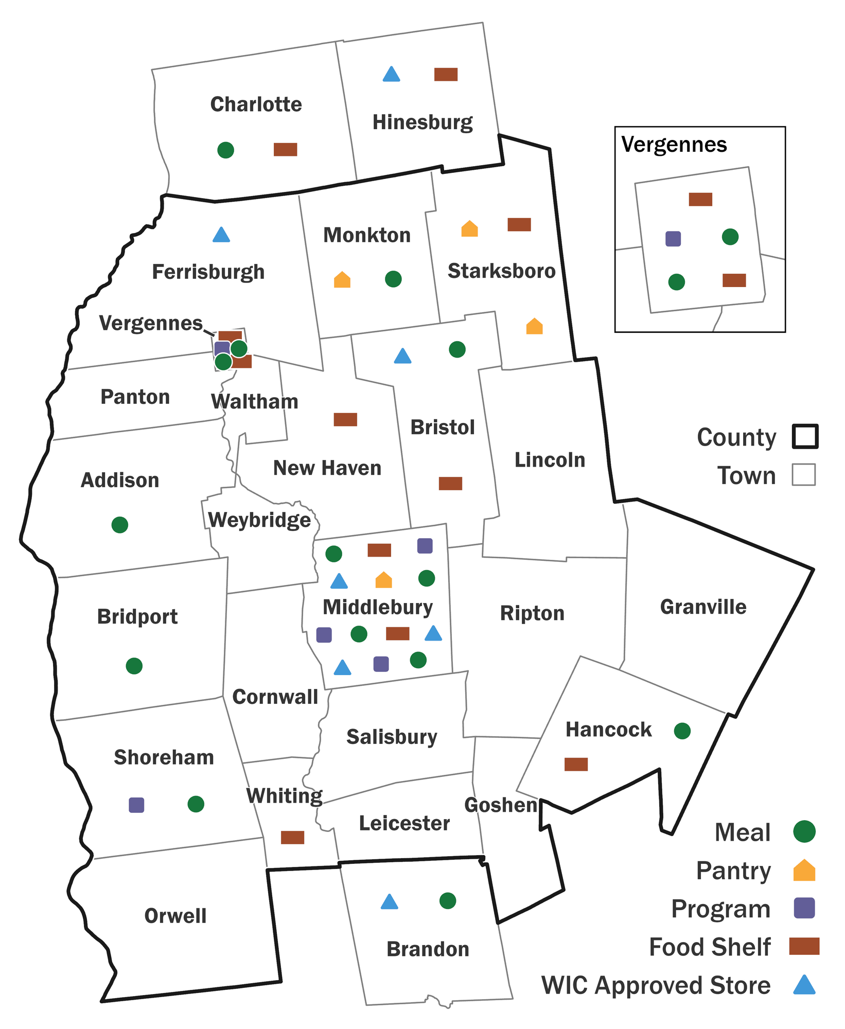 Addison County Food Resource Map