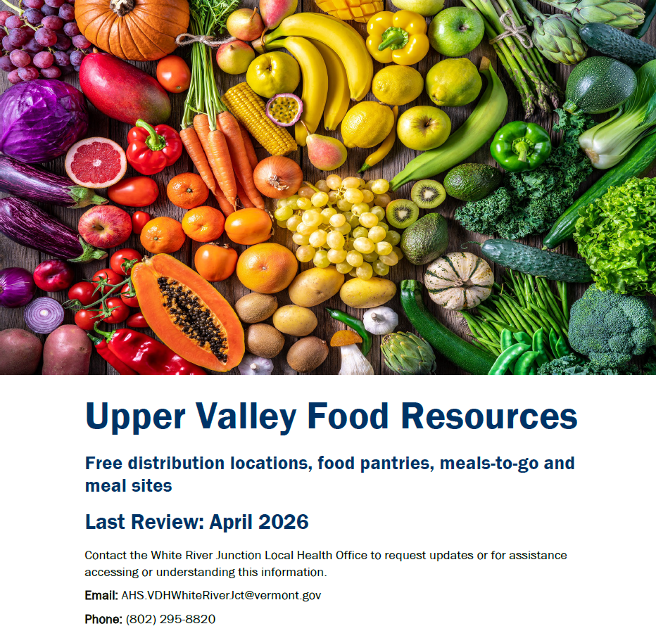 Cover of Upper Valley Food Resource Guide