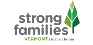 Green Strong Families Vermont. start at home Logo