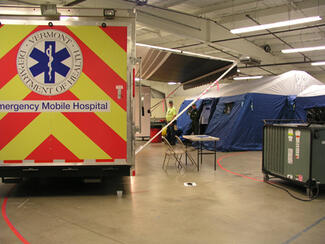 Preparing a mobile hospital.