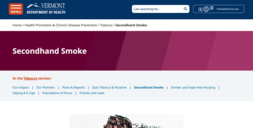 Vermont Tobacco Program Secondhand Smoke