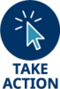 A pointer cursor and the words "Take action".